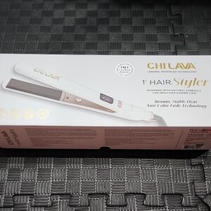 Chi Lava 1" Hair Styler - White and Gold Upc 633911869017